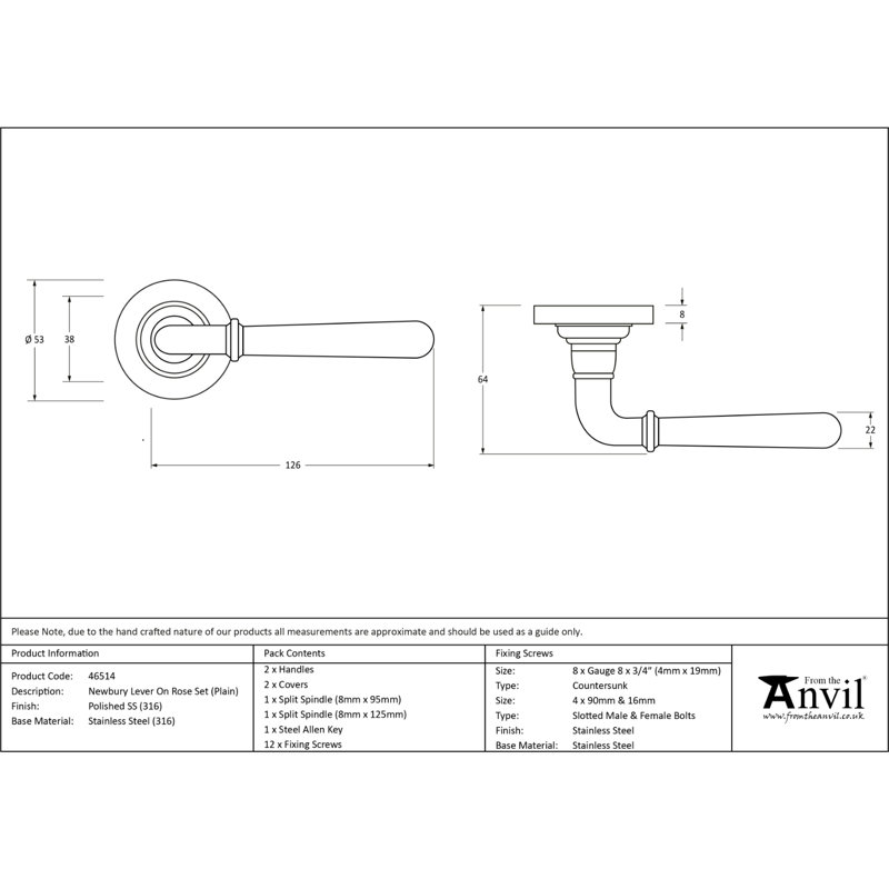 Single Dummy Door Handle, Polished Marine