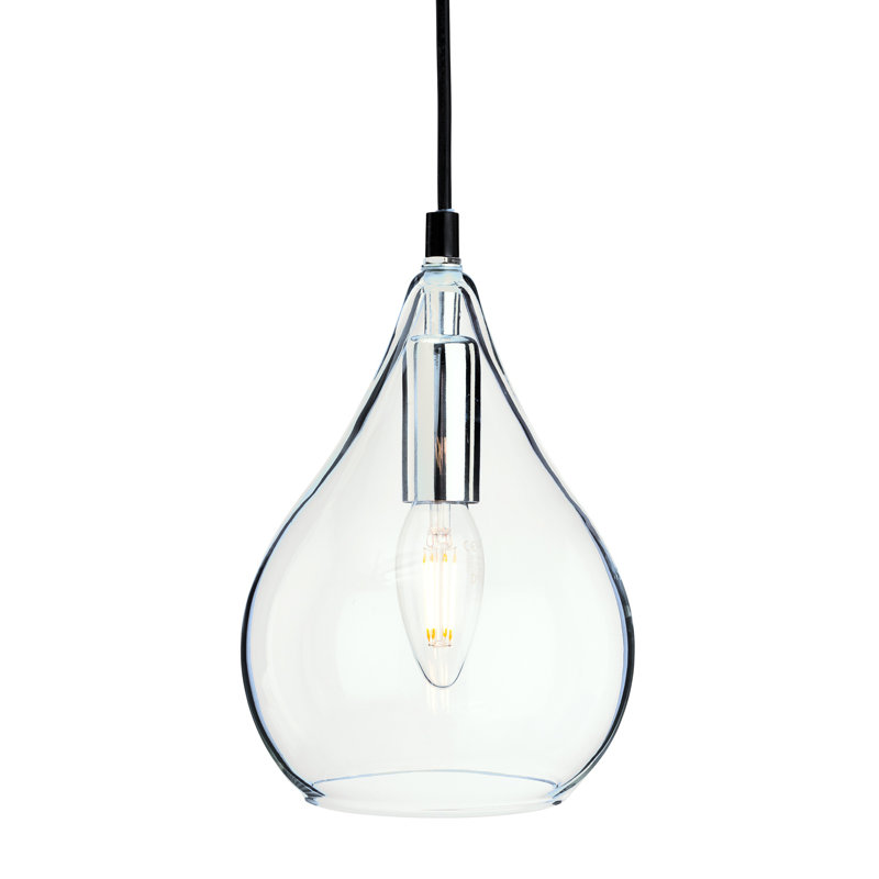 Omar 1 - Light Chrome Teardrop Pendant