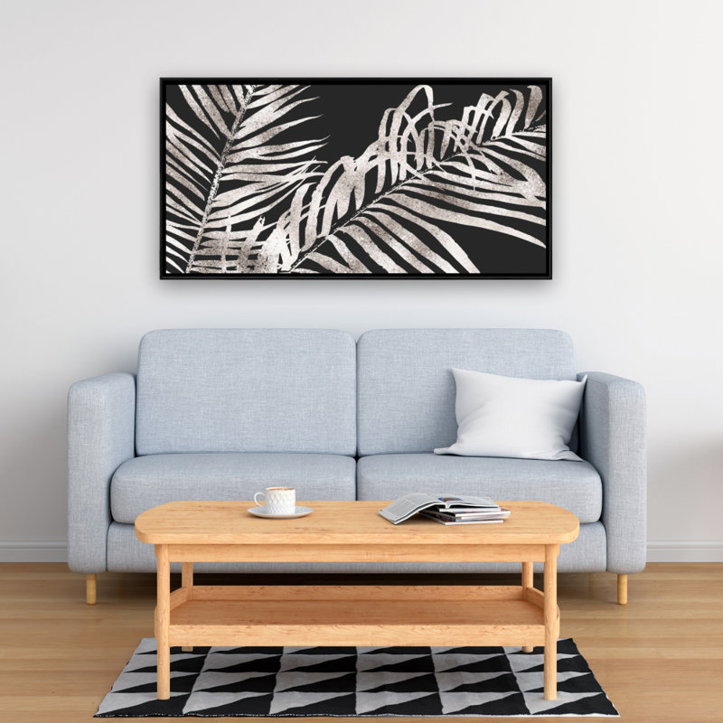 Tropical gold leaves - 24"x48" Framed canvas