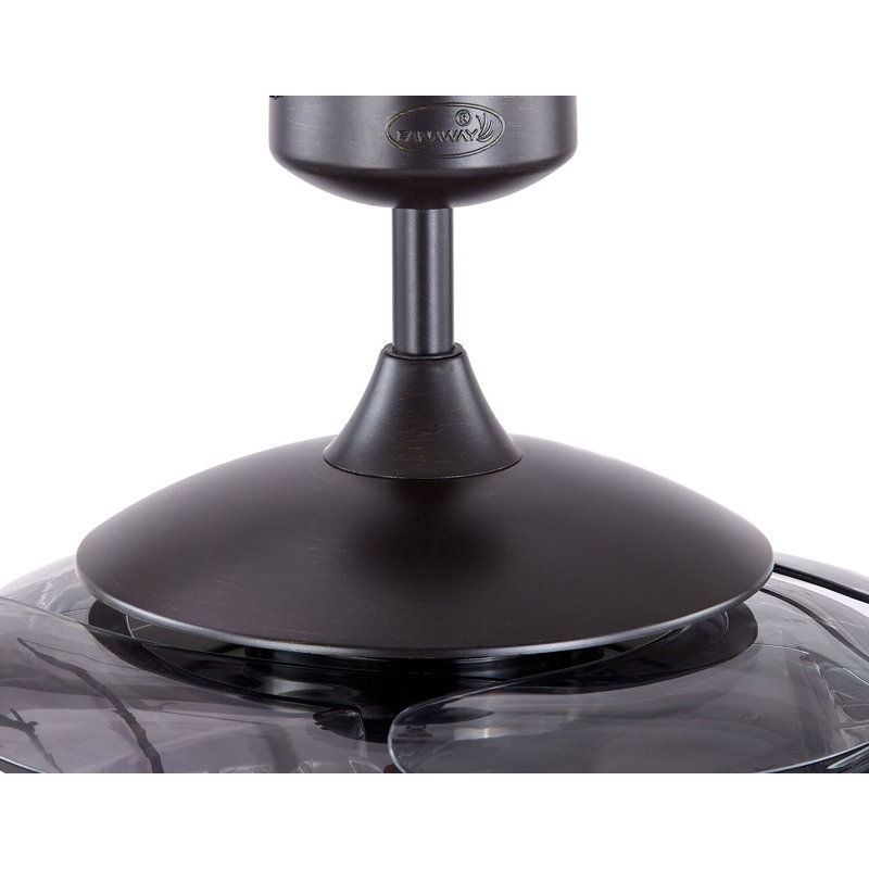 Ventilateur de plafond 48 po à 4 pales rétractables avec télécommande et ensemble d'éclairage inclus Classic, Noir antique