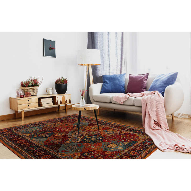 Maryam Oriental Wool Area Rug, Red, Rectangular 170 x 235cm