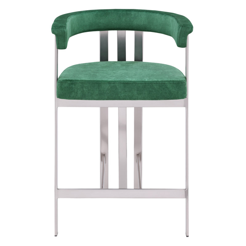 Tabouret de comptoir court 26 po Marcello, Velours vert