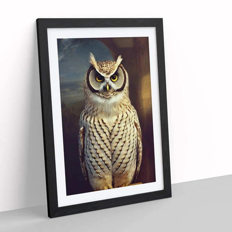 A Breathtaking Owl - Single Picture Frame Print, Black, 64cm H x 46cm W x 2cm D
