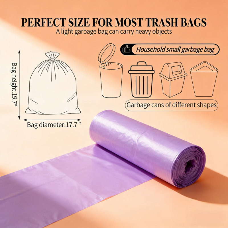 Petits sacs à ordures 4 gallons, 200 sacs - Sacs à ordures durables de 12 po x 12 po pour les poubelles de cuisine, de salle de bain, de bureau et de chambre à coucher
