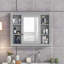 Modern Wall-Mounted Bathroom Cabinet With Multiple Open Shelves And Mirror-975373841