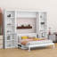 Grand lit escamotable avec bureau et tablettes, lit escamotable peu encombrant