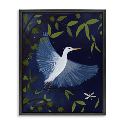  Heron in Night Forest Canvas Wall Art by Michelle Ingari Designs