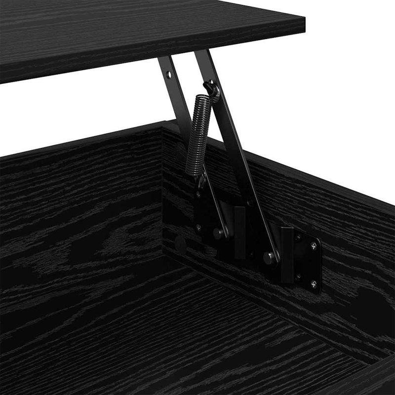 Lift Top Coffee Table with Storage, 50cm. H x 100cm. L x 50cm. W, Black Oak