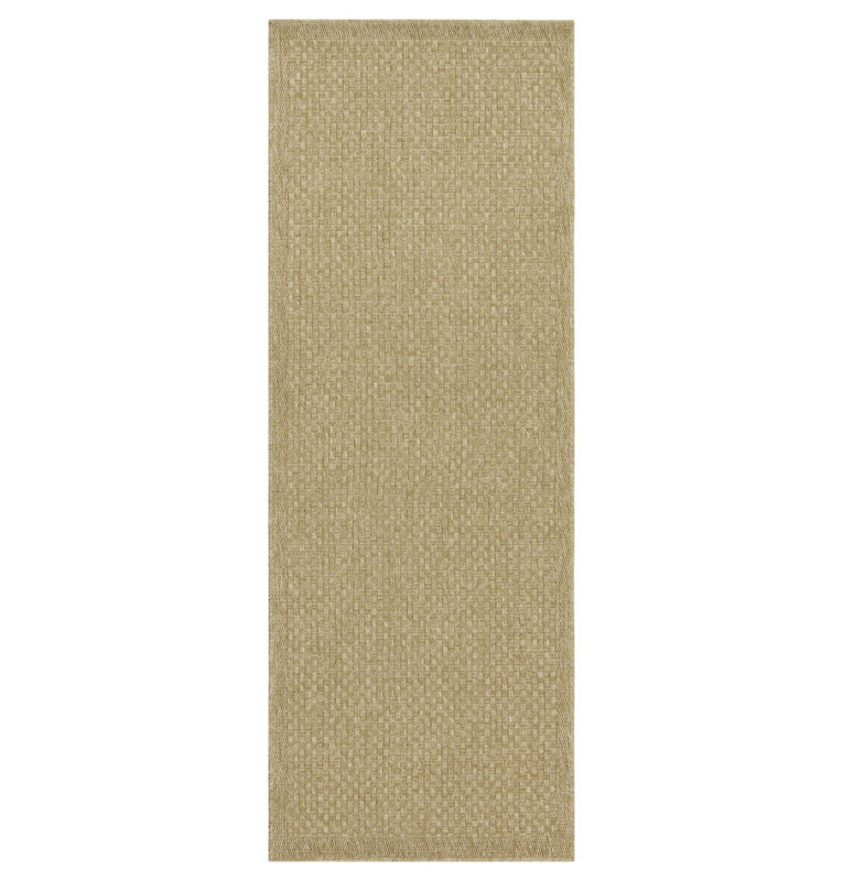 Tapis intérieur / extérieur en jute / jute à carreaux Esquibel, 2 pi 7 po x 7 pi 3 po