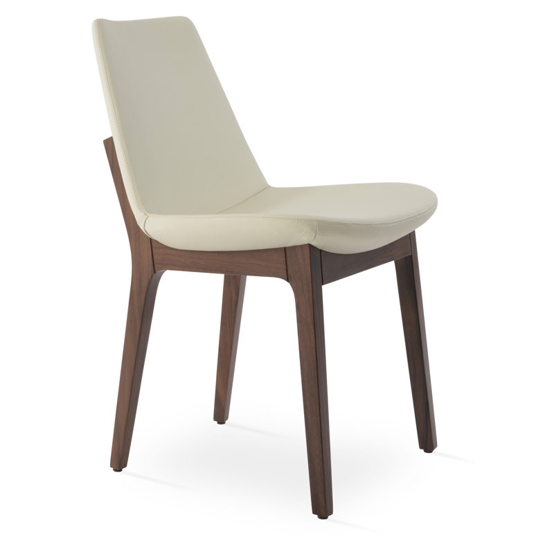Chaise de salle à manger en bois Eiffel, Noyer, Crème PPM