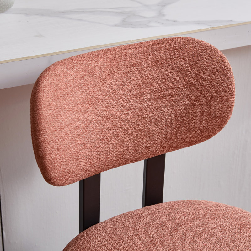 Ensemble de 2 tabourets de bar confortables et modernes en tissu avec pieds en métal noir, comptoir de 26 po pour îlot de cuisine