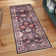 Samira Cullen Machine Washable Floral Border Brown Tan Cream Multi Indoor Area Rug, Transitional Flat Pile for Living Room & Bedroom