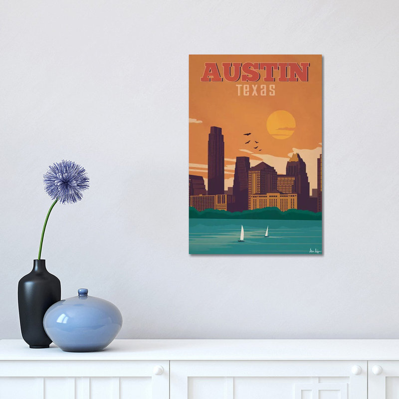 Austin 1 Piece Wrapped Canvas Wall Art, 30.48 cm H x 45.72 cm W