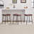 Faux Leather Tufted Counter Stools Set of 12,Dark Brown-1716378380-1716378381