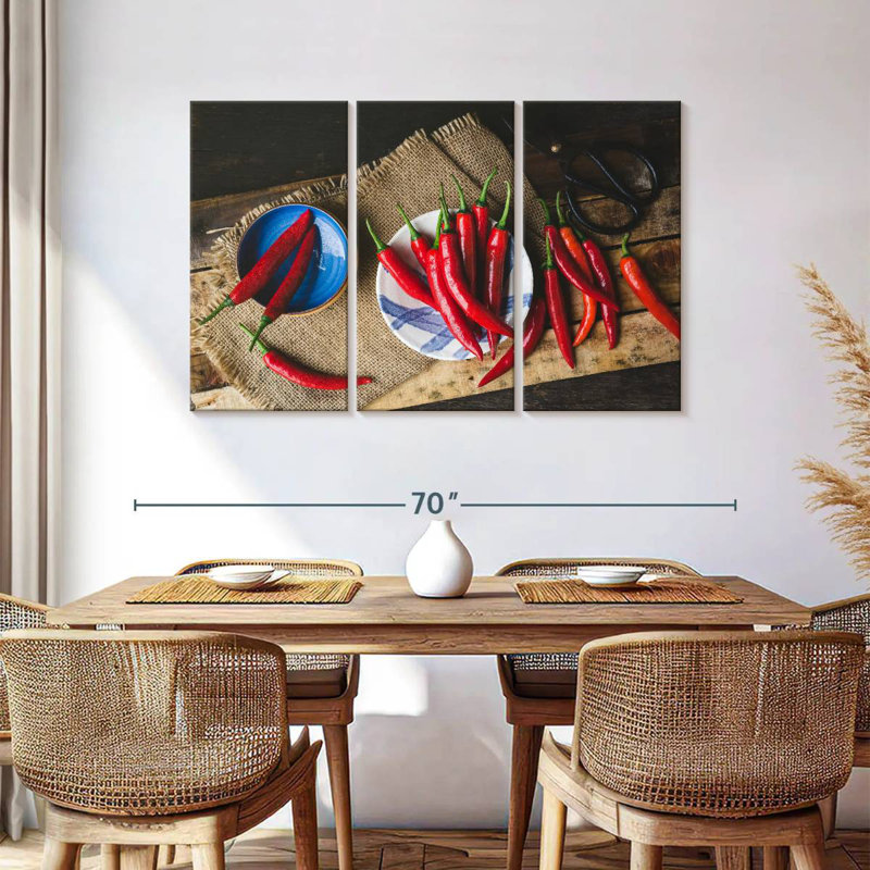 Yarlin Red Chilies, 36" H x 57" W