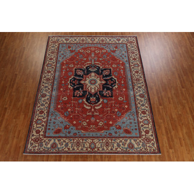 Tapis oriental Heriz Serapi noué à la main 9 x 12