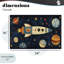 Toile rétro Rocket & Planets, design par Creative Studio-500726870