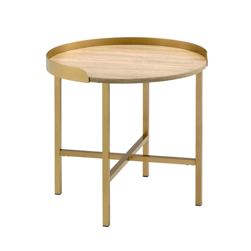 Table de bout ronde avec plateau