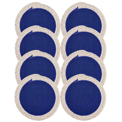 Polyester Round 8 Piece Coaster Set