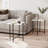Set of 2 Pcs Marble Effect Tops Round Side End Coffee Table Metal Frame-474683209