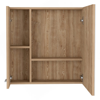 Medicine 23H" Double Door Cabinet,Four Interior Shelves, Pine