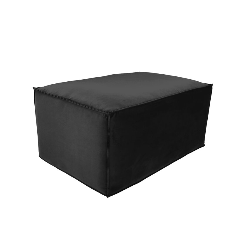 Microfiber & Vinyl Overstuffed 36" x 24" Rectangle Ottoman, 16"H, Onyx