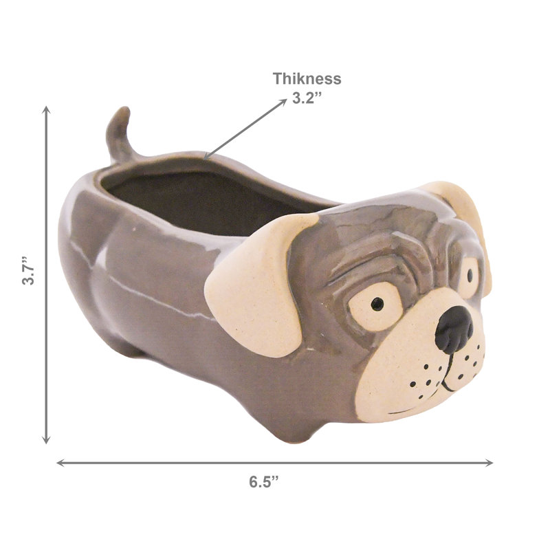 Ceramic Planter Dog - Set Of 2