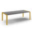 Table de salle à manger 95 "en acier inoxydable gris et laiton