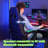 Hoffree Massage Ergonomic Gaming Chair with Bluetooth Speakers and RGB LED Lights-100105948