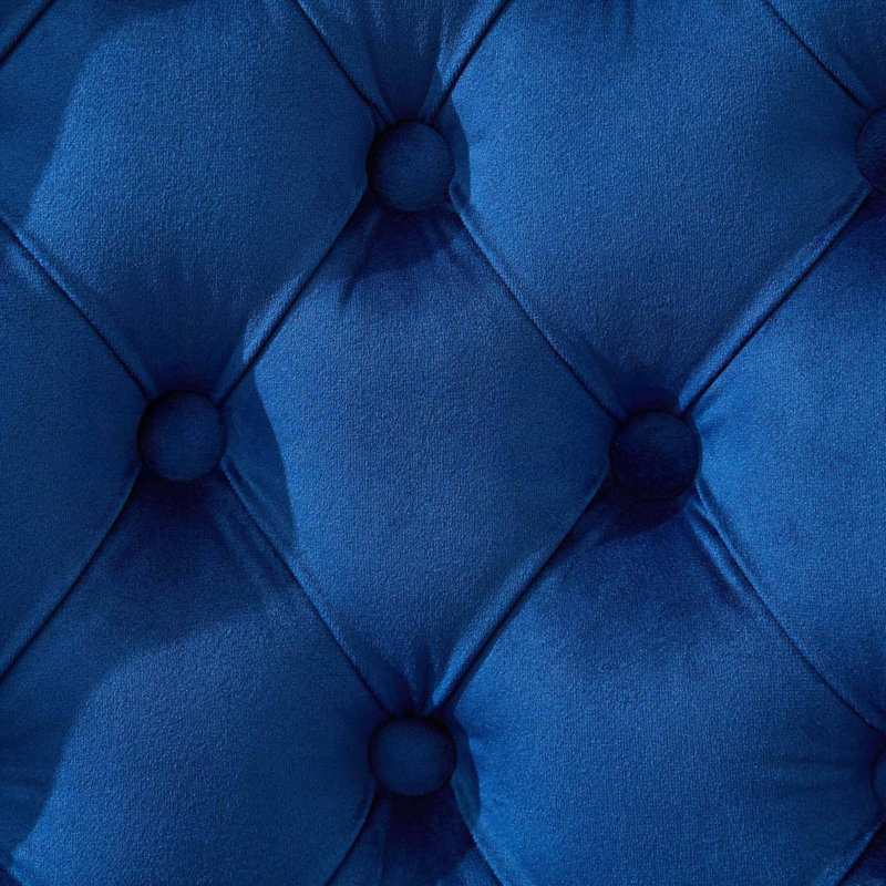 Tabourets de bar pivotants épais en velours chromé, hauteur réglable, ensemble de 2, Bleu, Silver