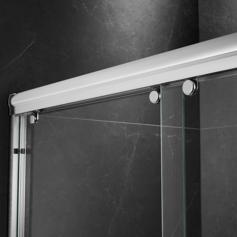 60'' W X 74'' H Door Sliding Frameless Shower Door With 6Mm Tempered Glass LYM02 Brushed Nickel