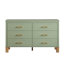 Commode double 6 tiroirs en vert sauge