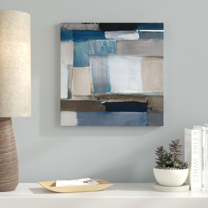 « blue taupe light i », reproduction de peinture à l’acrylique sur toile, H 28 po x l 28 po x P 1,5 po