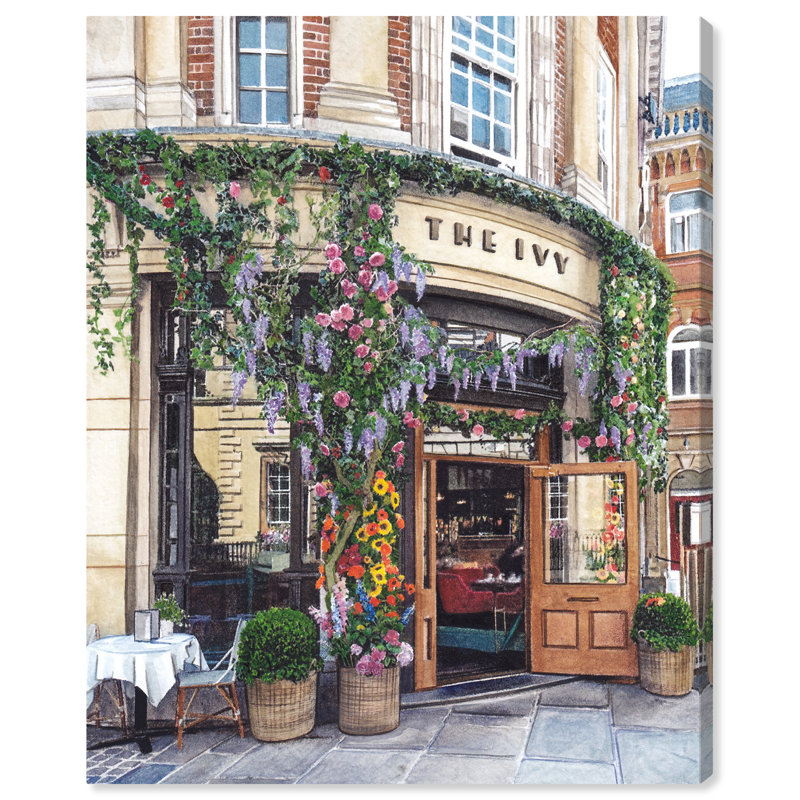 «Cafe Time» - peinture sur toile, Toile tendue, H 54 po x l 36 po