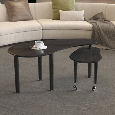 Table basse rotative à 360 degrés, rangement spacieux et pieds en bois d'hévéa massif pour le salon