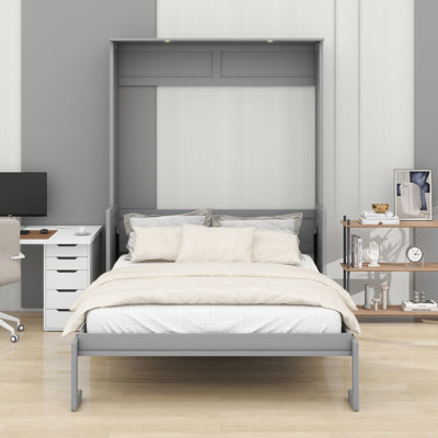 Lit escamotable avec bureau intégré, éclairage DEL et station de charge USB
