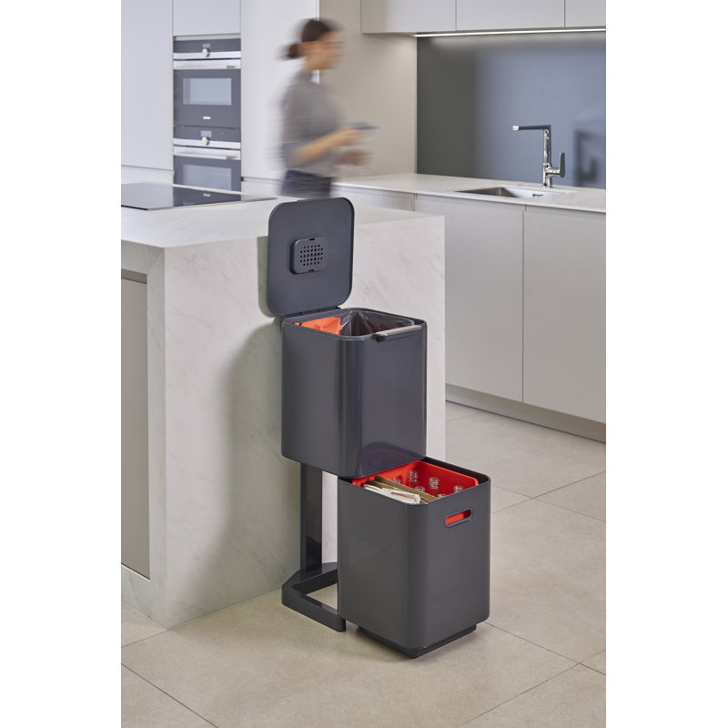 Poubelle de cuisine double Joseph Joseph Totem, Graphite, 10,60 gallons américains
