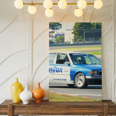 Vintage Volvo Touring Car Classic Race Car On Track At High Speed Wall Canvas Wall Art Ready To Hang Gallery Wrapped Home Decor Decor