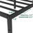 Turberville 16'' Black Metal Platform Bed Frame With Steel Slat Support, No Box Spring Needed-358194523