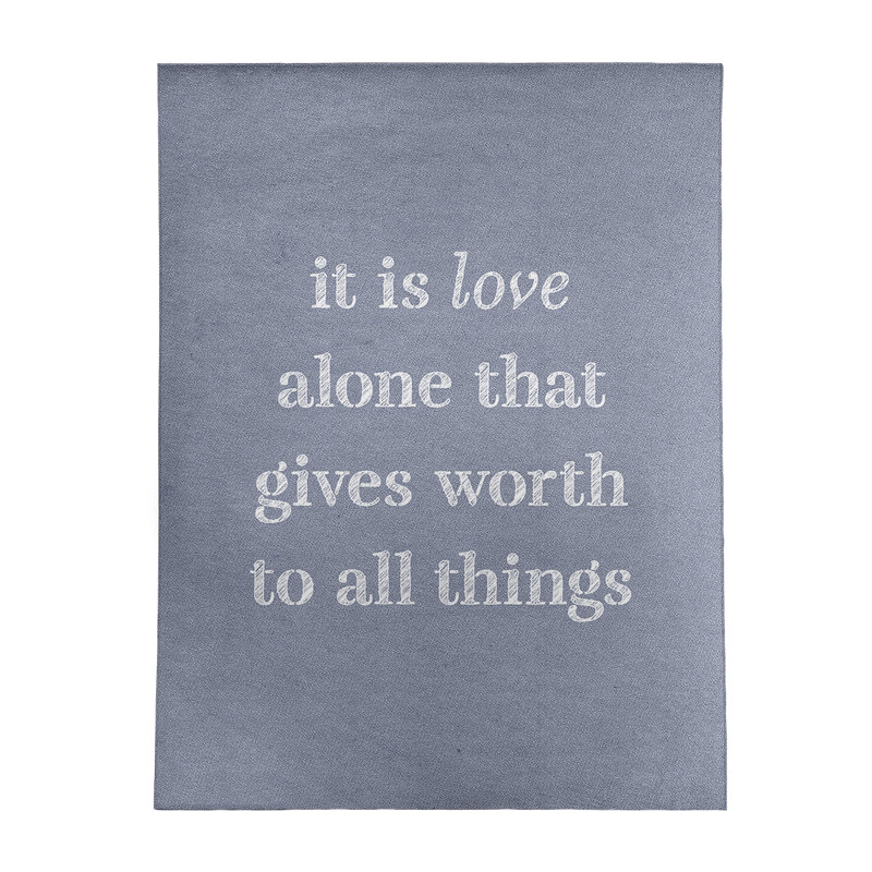 Tapis en poly-chenille à citation manuscrite love, Rectangle 8 pi x 10 pi