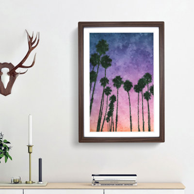 Palm Trees at Sunset - Picture Frame Graphic Art Print
