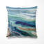 Coussin décoratif imprimé à motif de rivière liquide abstrait vert et bleu - Coussin décoratif côtier-135800058