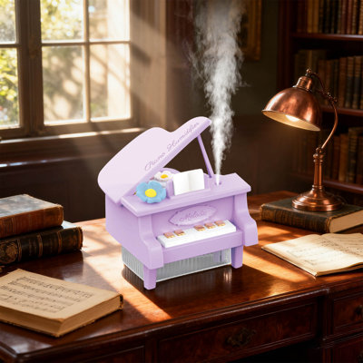 Piano - Flower Humidifier - USB Charged For Bedroom AC Room - Moisturizing With Fine Mist2 Mist Modes Colourful Light