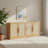 Caramel Oak Rattan Sideboard, Large Four-Door Design, Bohemian Style, Suitable For Living Room, Hallway, And Kitchen.