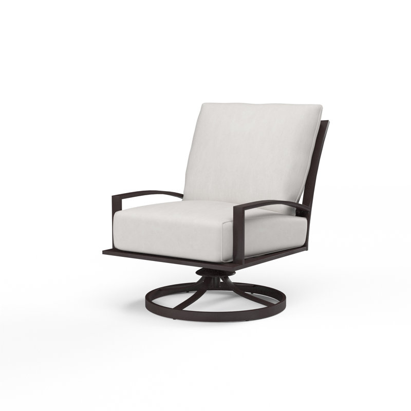 Mulcahey Swivel Aluminum Outdoor Lounge Chair , Sunbrella® Cushions Included, Canvas Skyline Sunbrella®