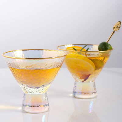 Stemless Martini Glasses Set of 2