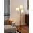 Medieval-style metal fabric wooden floor lamp