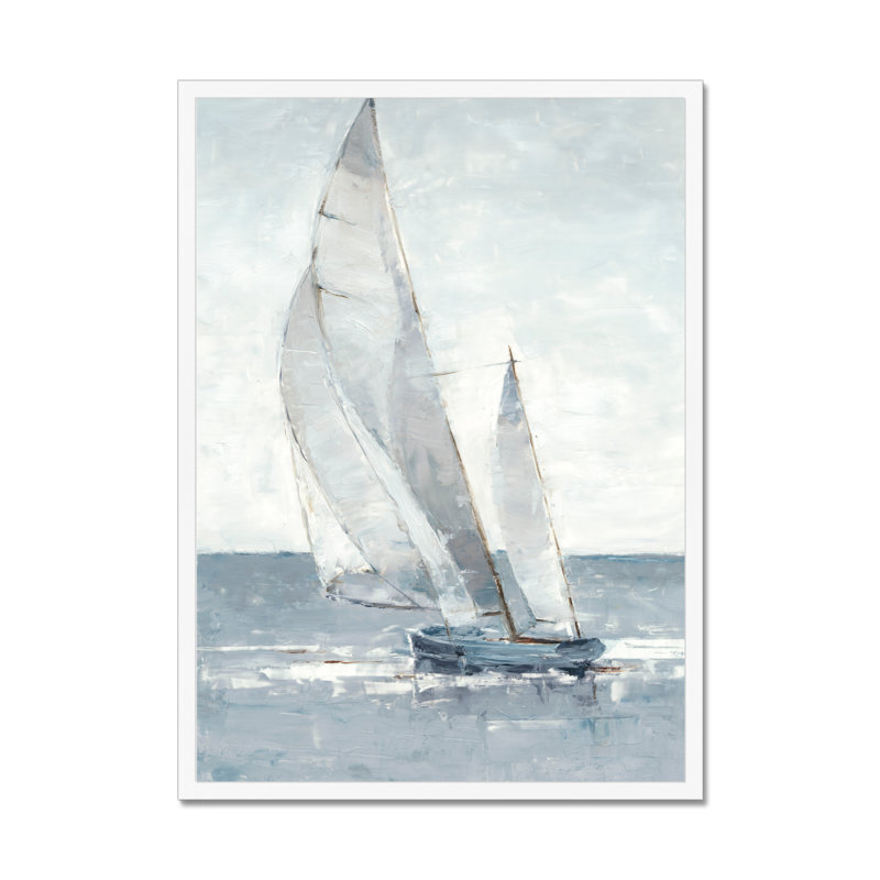 Gray Seas I by Ethan Harper - Painting, 80cm H x 55cm W, White Framed Paper Print