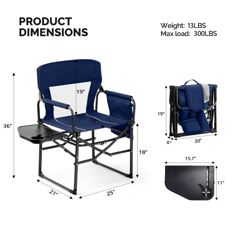 Metal Folding Beach Chair(Set Of), Blue, 2