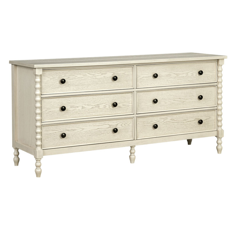 Commode double 6 tiroirs Beckett, Crème antique
